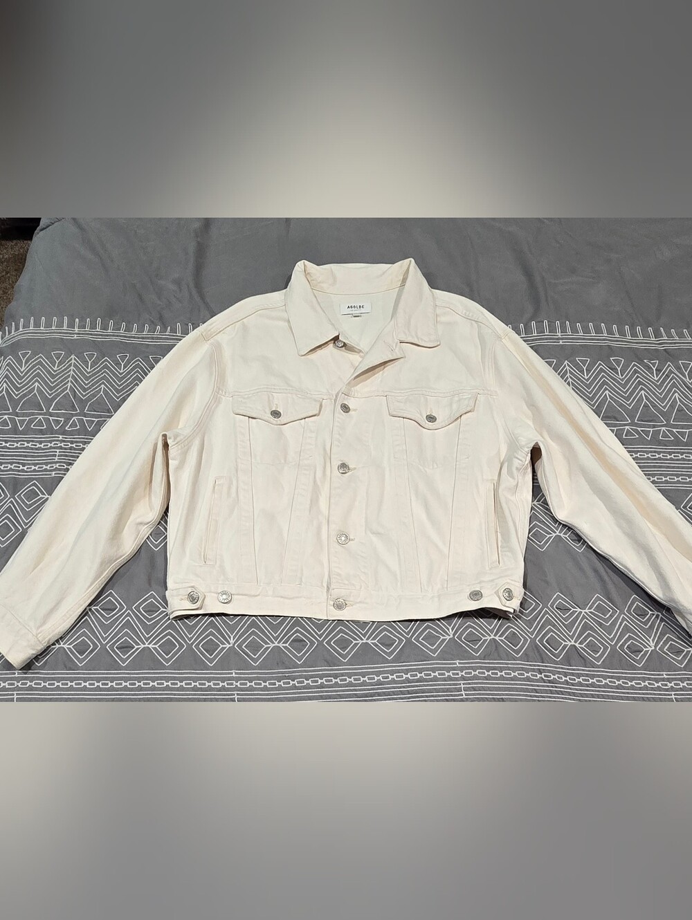 Agolde Charli Off White Slouchy Denim Jacket Size Medium
